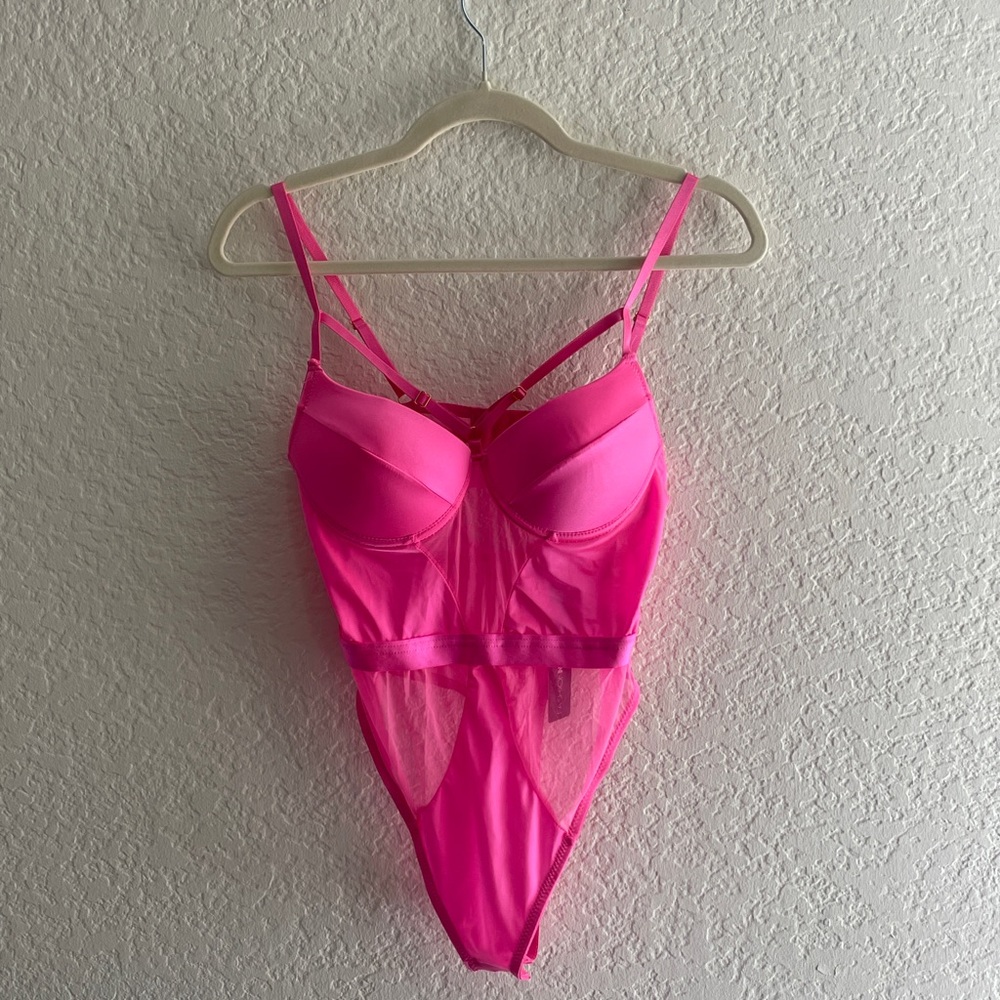 Fashion Nova Pink Lustful Desire Bodysuit